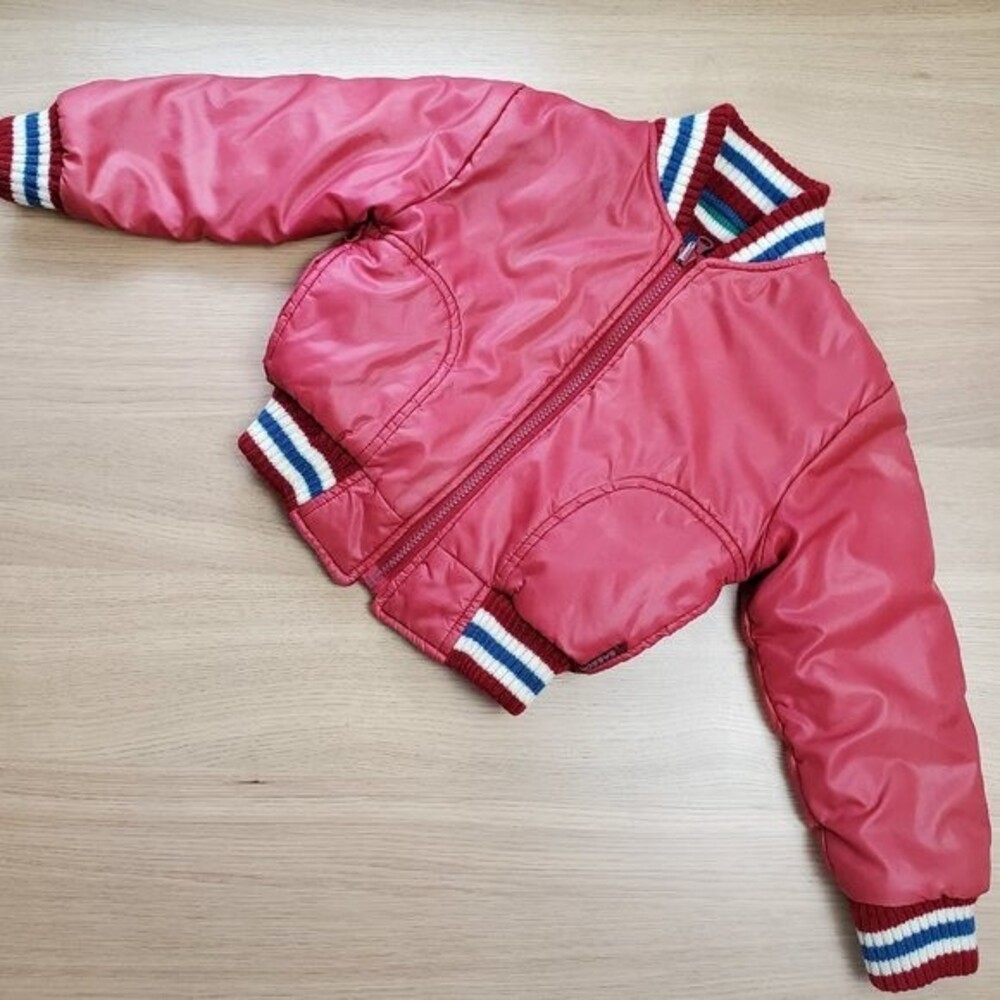 Children's Vintage 80s Sasson Red Reversible Baseball Jacket